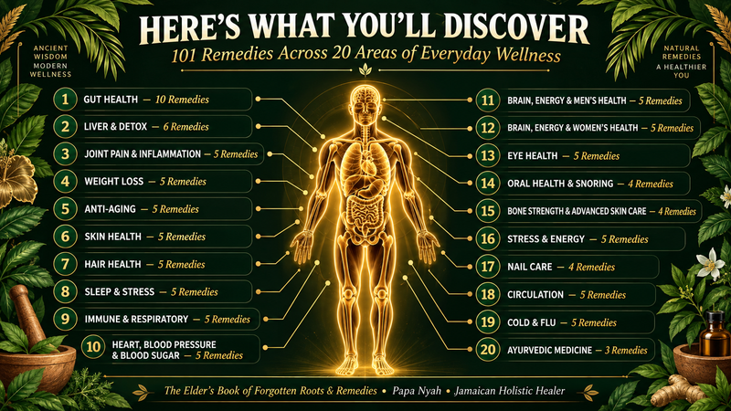 Illustration of the 20 areas covered in the 101 remedy reference guide