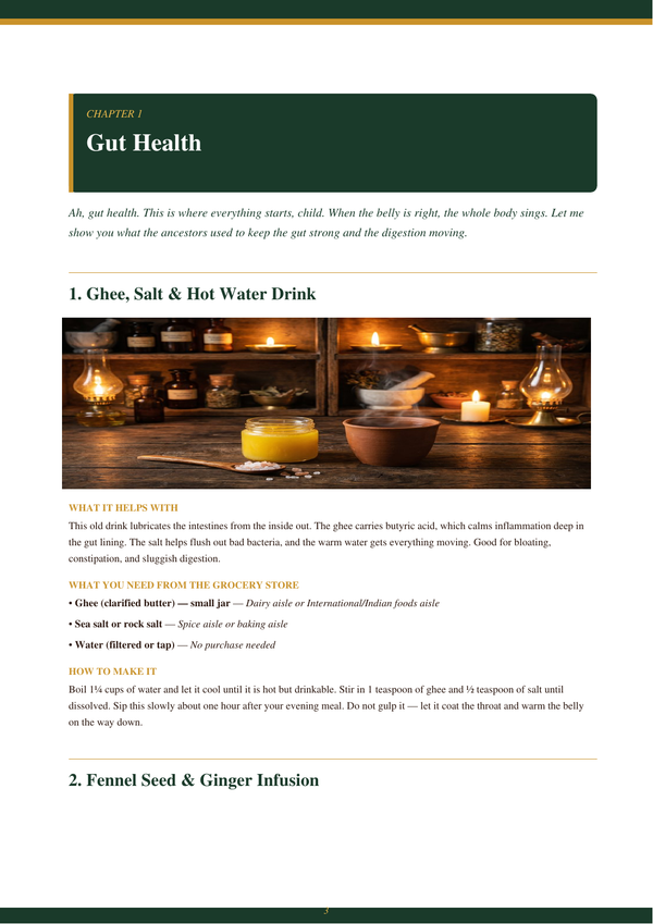 Inside page preview: Gut Health remedies