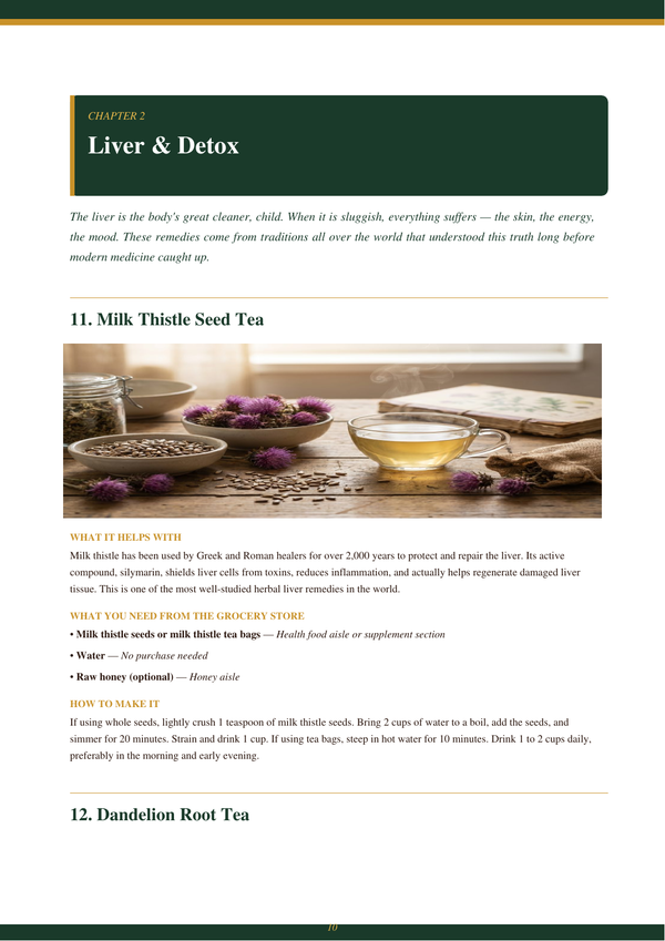 Inside page preview: Liver and Detox remedies