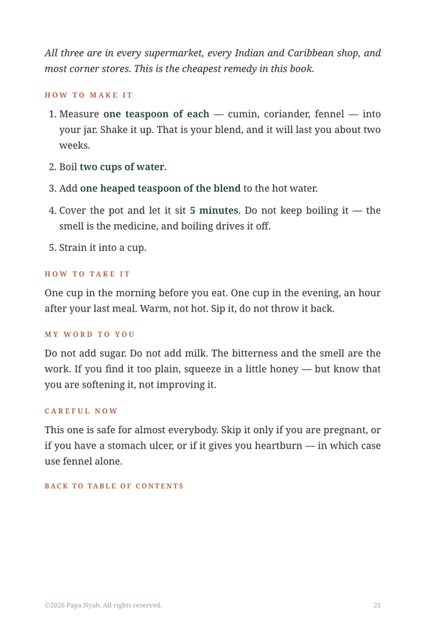 Preview of step by step herbal preparation instructions from the Drain and Deepen ebook